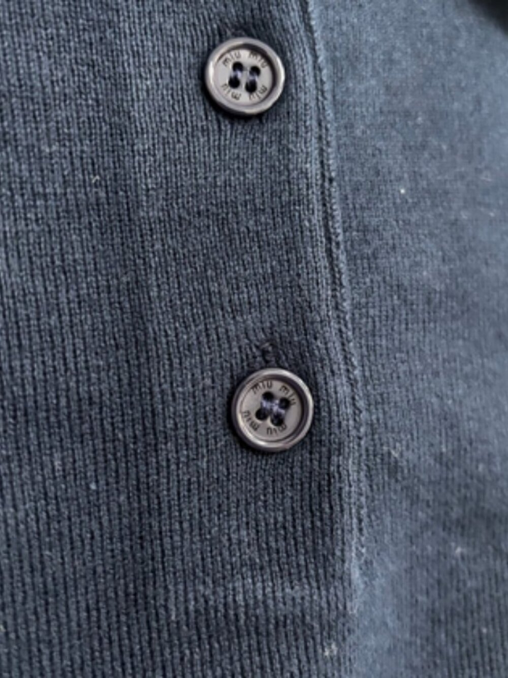 🦄MIU MIU🦄 dark blue knit polo short-sleeved top - Picture 3 of 6